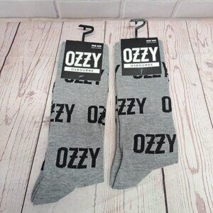 2 Pair OZZY OSBOURNE Men's Crew Socks black / gray one size (7-12) Black Sabbath